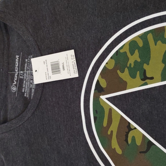 Volcom camouflage Surf pinline gray Heather t-shirt new Camo Men's Small S NEW - Picture 4 of 4